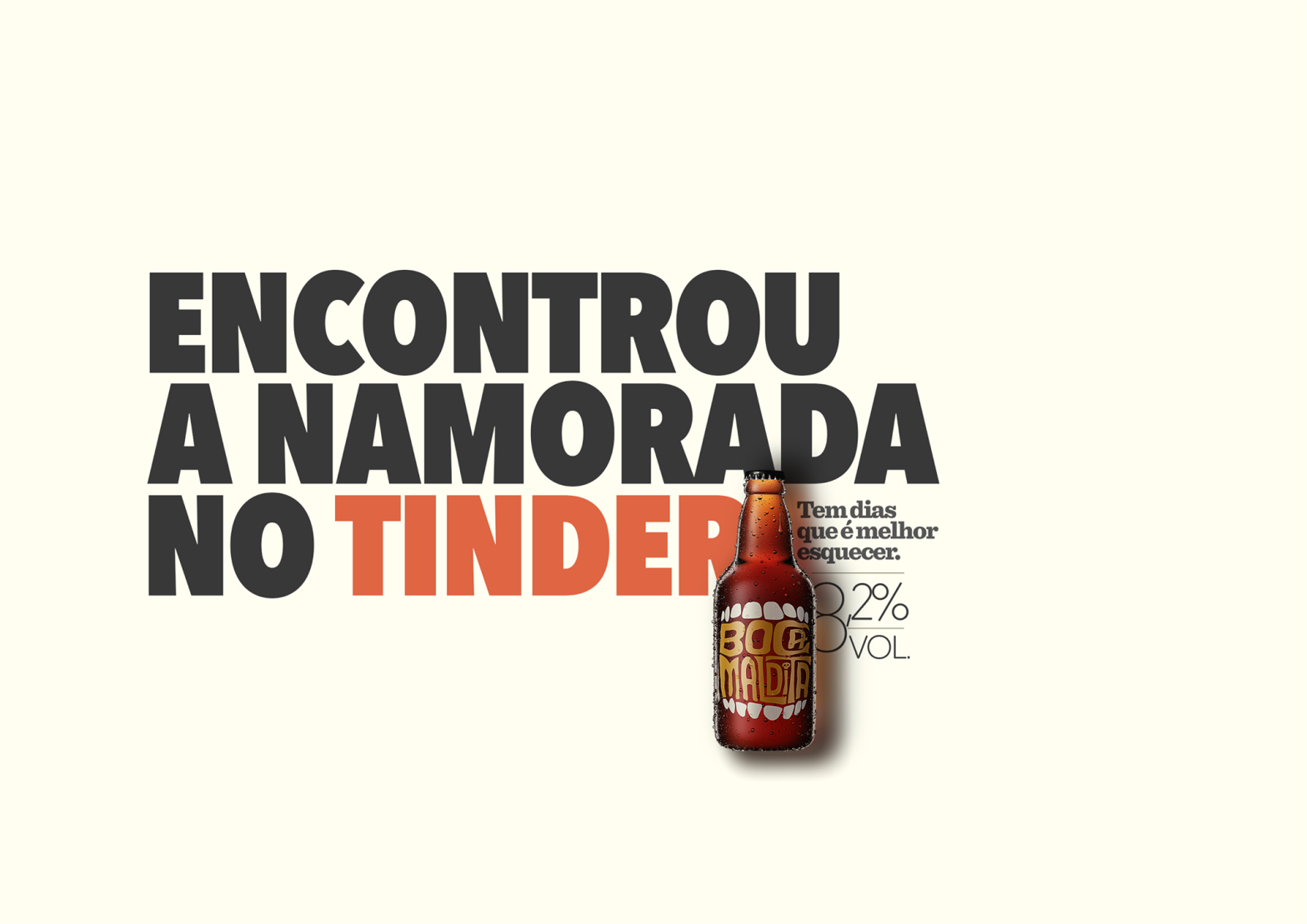 Cerveja Boca Maldita sugere afogar mágoas na bebida quando o dia for ruim