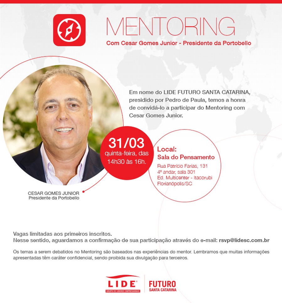 LIDE SC | Cesar Gomes Junior, presidente da Portobello é o convidado do Mentoring