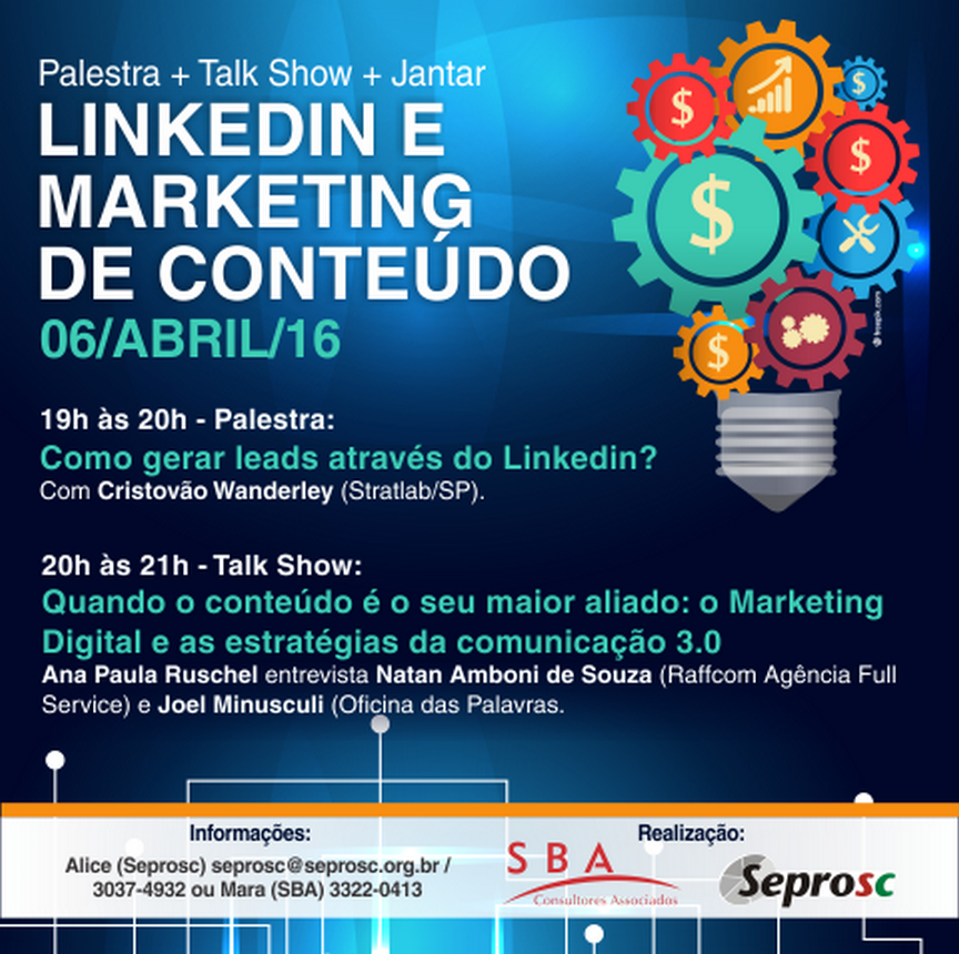 Linkedin e Marketing de Conteúdo serão temas de evento em Blumenau