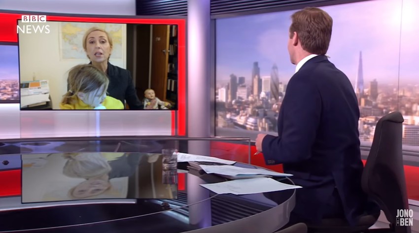 Invertendo os papéis na entrevista com a família na BBC