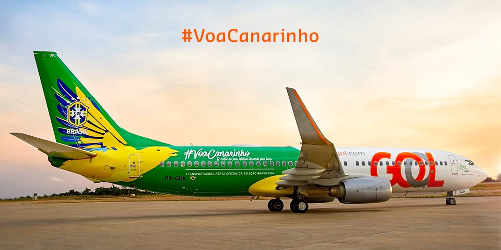 #VoaCanarinho é o novo avião da Seleção Brasileira de Futebol feito pela GOL