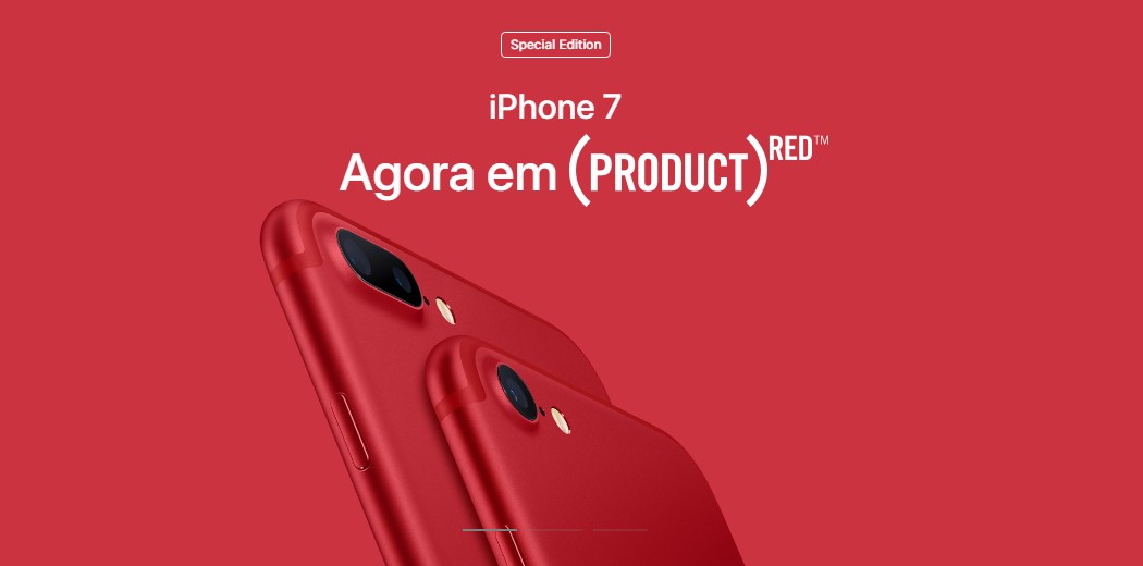 Apple apresenta edição especial do iPhone 7 na cor vermelha que tem renda revertida para campanha de combate à AIDS