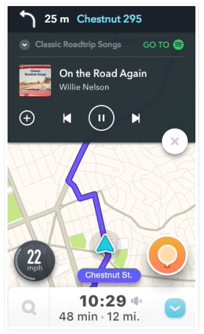 Parceria do Waze com Spotify une os aplicativos