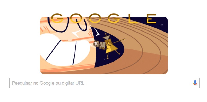 Doodle do Google homenageia sonda da Nasa que encerrará sua missão entre Saturno e seus anéis