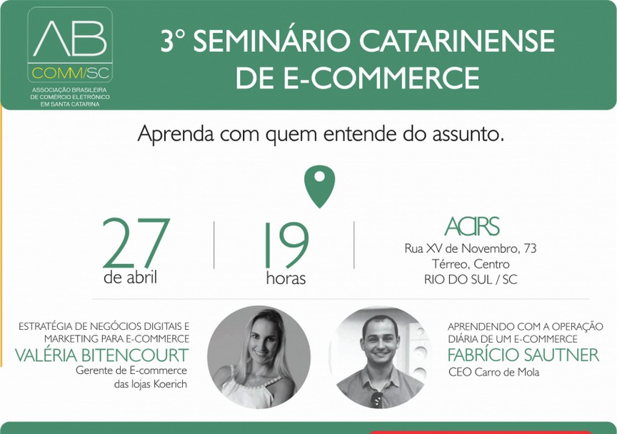 Rio do Sul recebe nesta quinta (27) Terceiro Seminário Catarinense de E-commerce