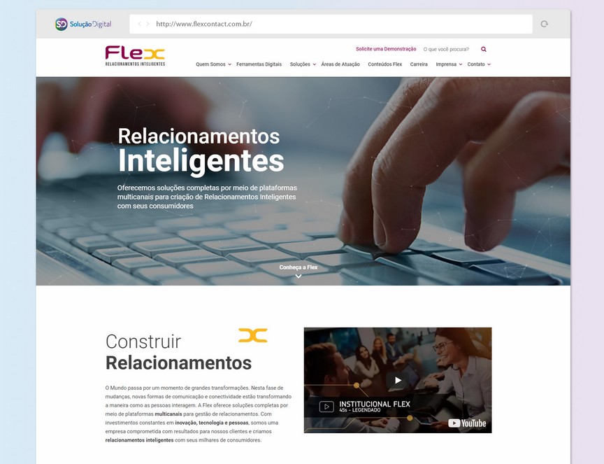 Flex Relacionamentos Inteligentes estreia site desenvolvido pela Solução Digital