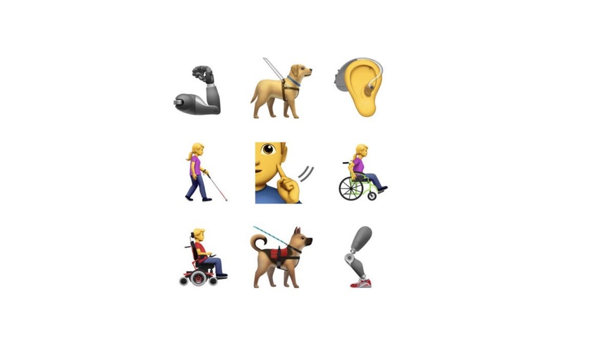 Apple lança novos emojis inclusivos que representam usuários com deficiências