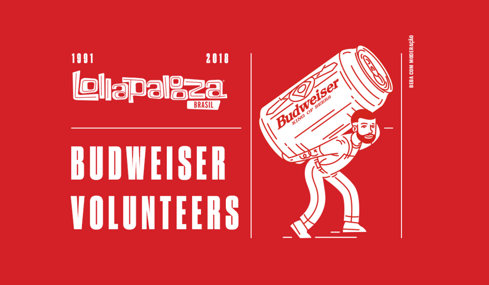 Budweiser oferece “trabalho dos sonhos” para o público fã do festival Lollapalooza 2018