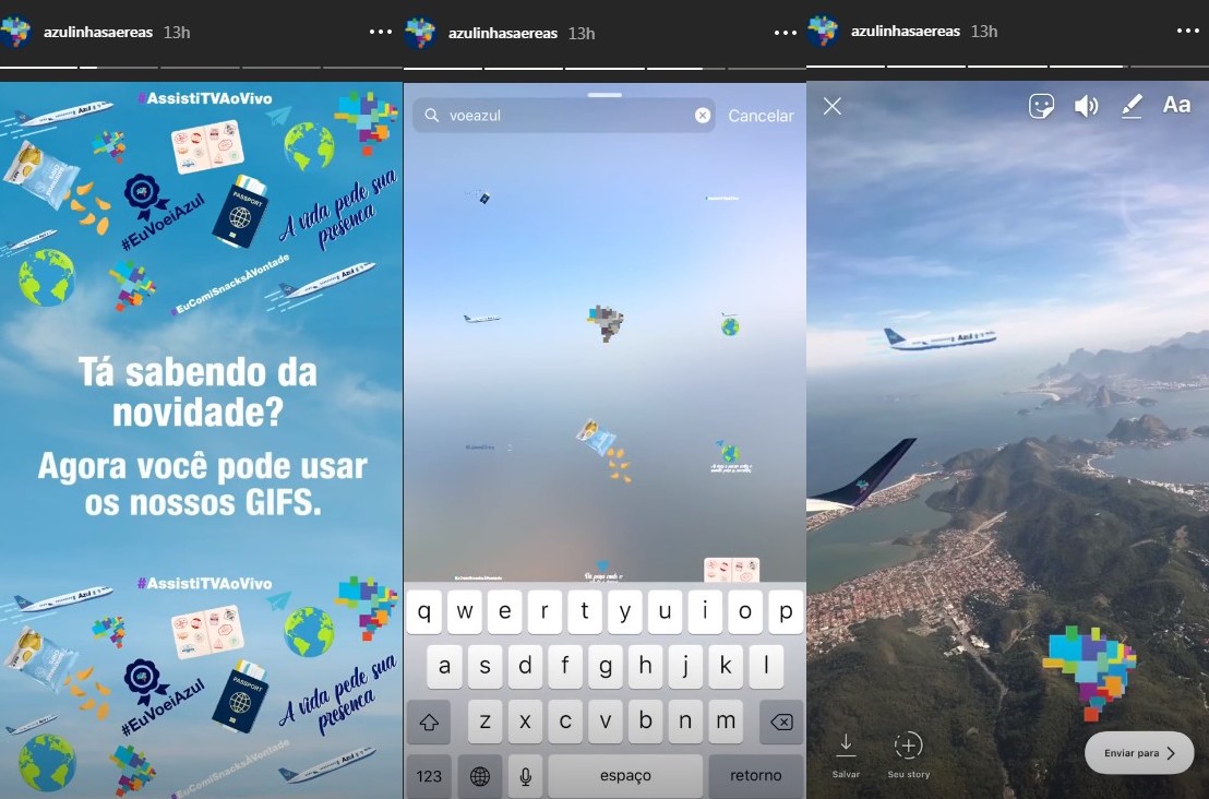 Azul Linhas Aéreas lança GIFs no Instagram