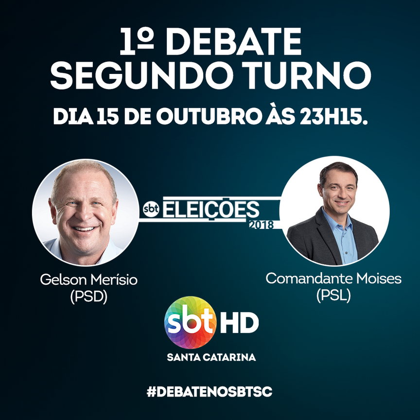 SBT SC realiza o primeiro debate do segundo turno com os candidatos ao Governo de Santa Catarina