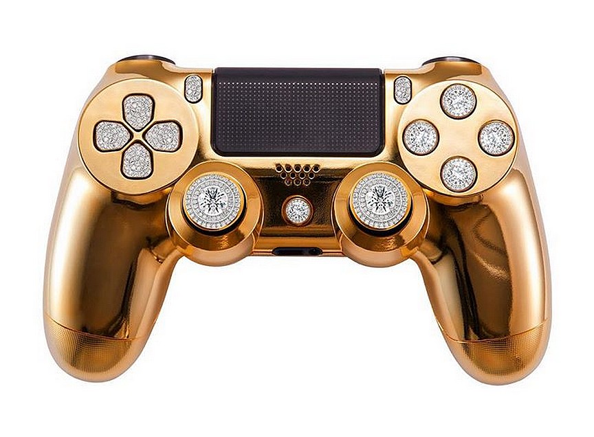 Marca especializada em produtos de luxo desenvolve controle de PS4 coberto de ouro e diamantes
