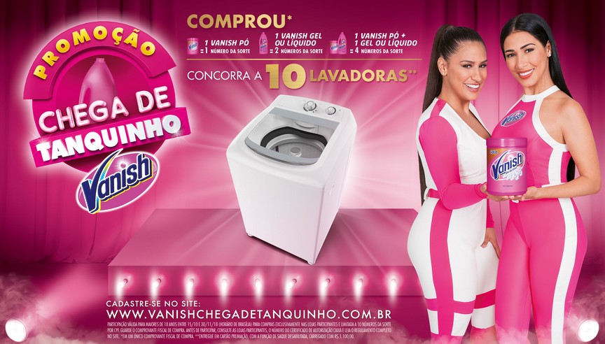 Vanish lança promoção “Chega de Tanquinho” com Simone e Simaria