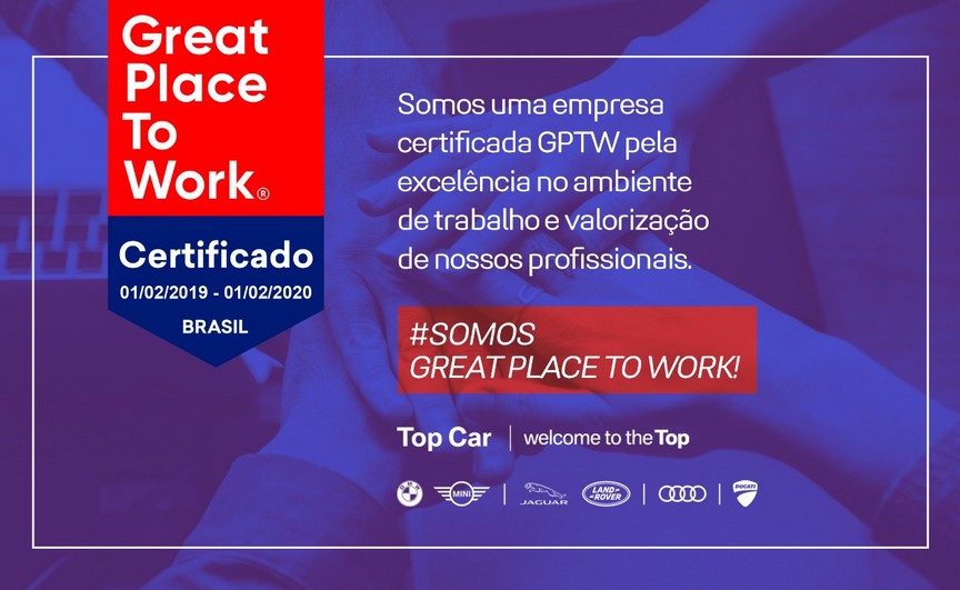 Top Car conquista certificação Great Place to Work