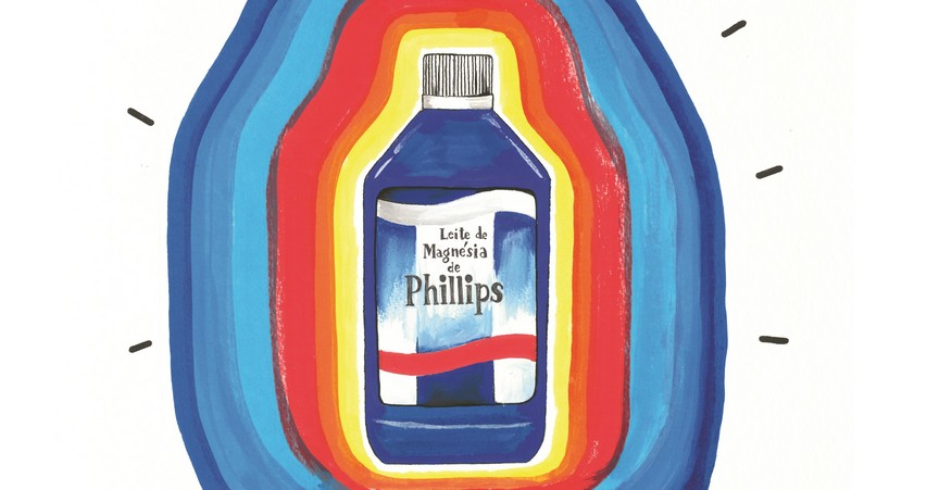Ilustrações de Felipe Guga estampam campanha do Leite de Magnésia de Phillips, da Aspen Pharma