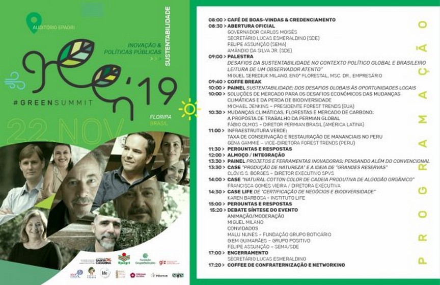 I Green Summit 2019 acontece nesta sexta-feira (22) em Florianópolis