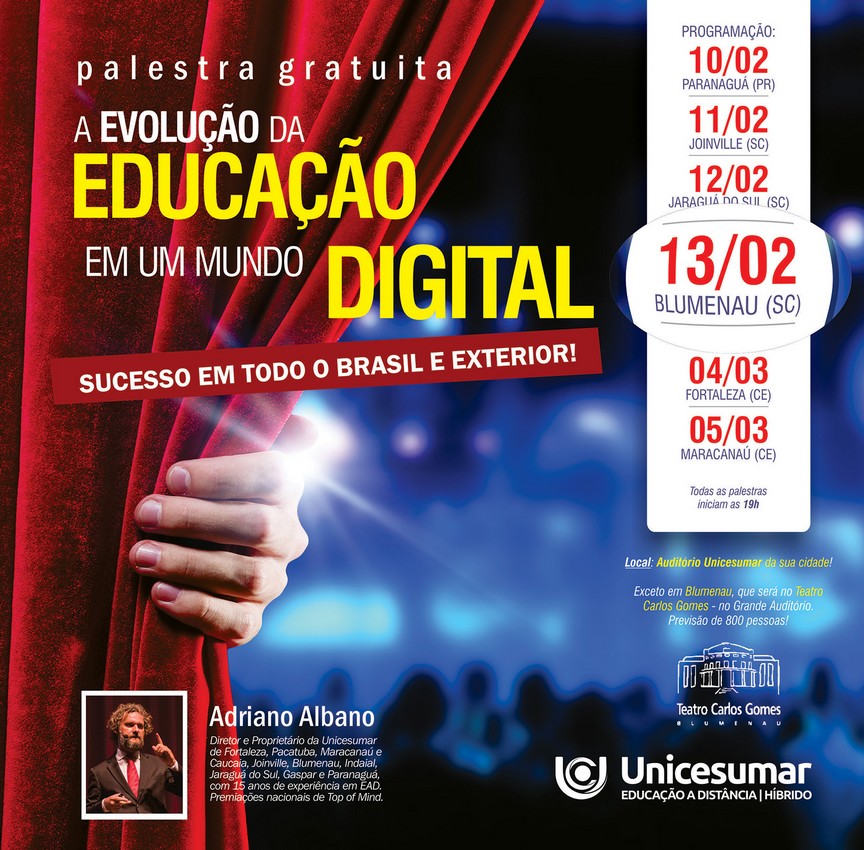 Blumenau recebe no próximo dia 13 palestra sobre a evolução da educação no digital