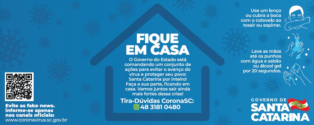 Governo veicula campanha publicitária que convoca o catarinense para “Ficar em Casa”