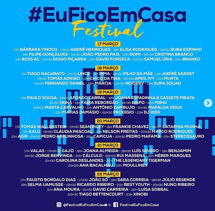 @FestivalEuFicoEmCasa reúne 78 artistas por 6 dias