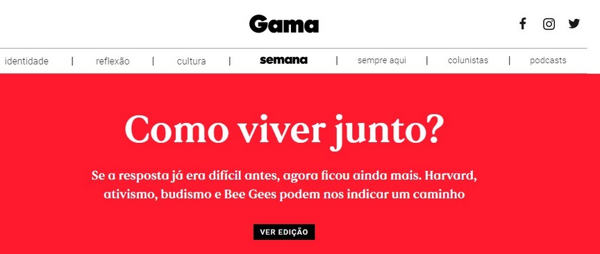 Revista digital Gama é lançada pelo grupo Nexo