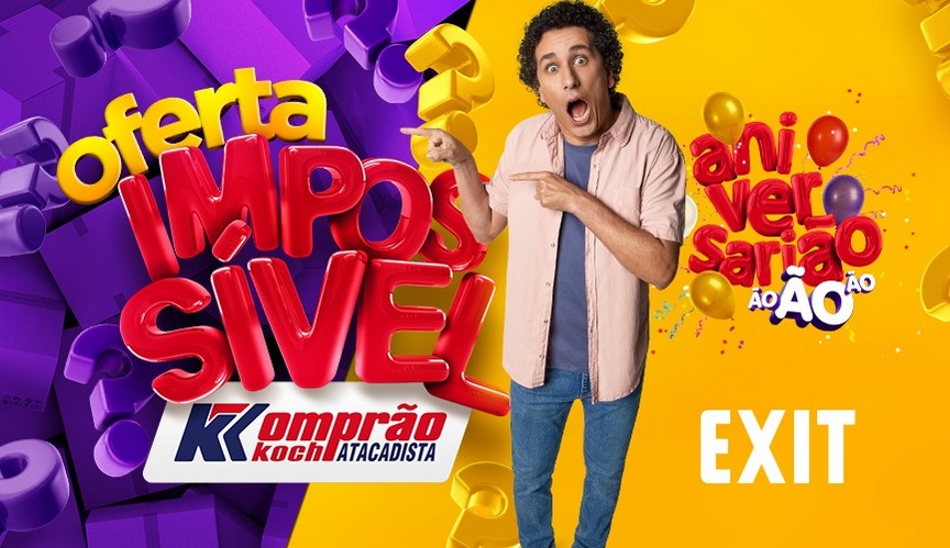 Rafael Portugal estrela campanha de aniversário do Komprão Koch Atacadista