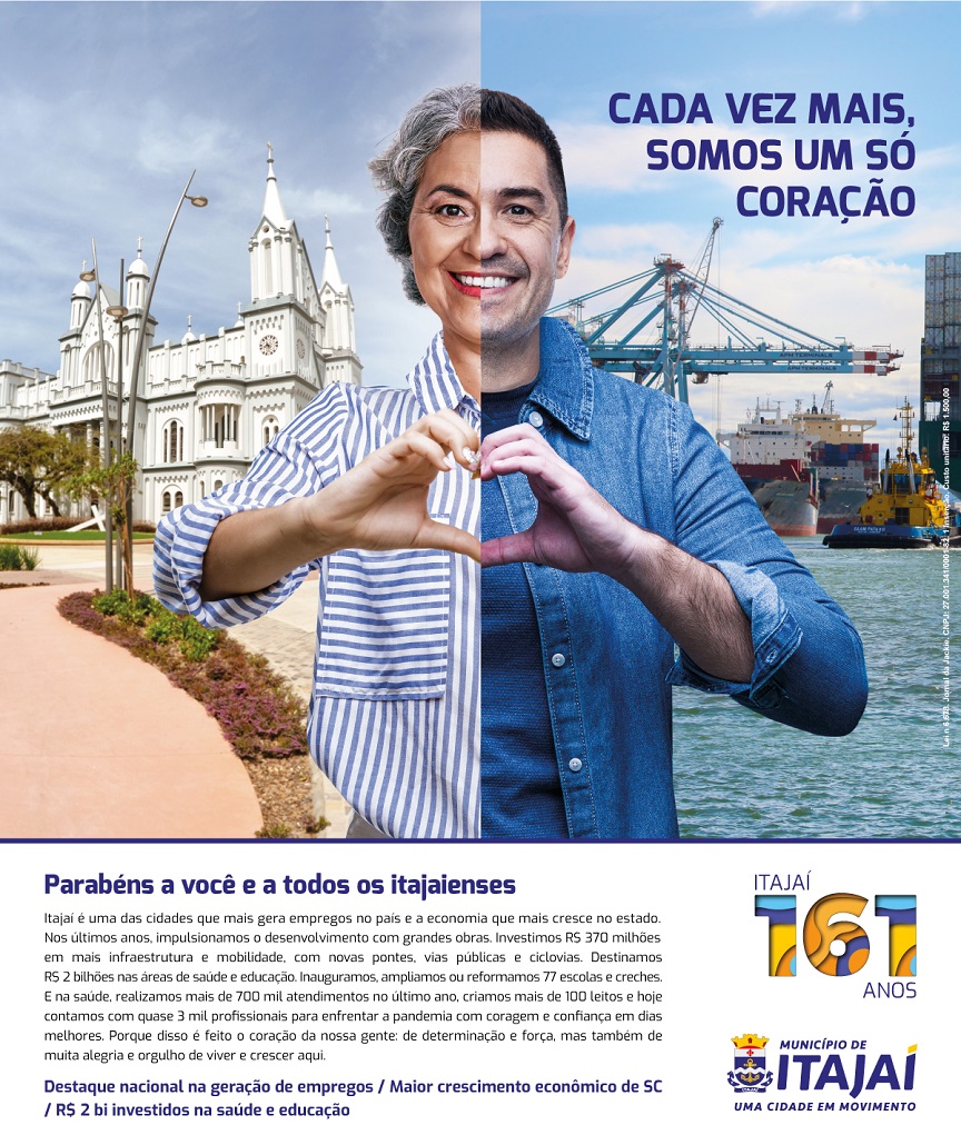 Prefeitura de Itajaí celebra aniversário da cidade com campanha da D/Araújo