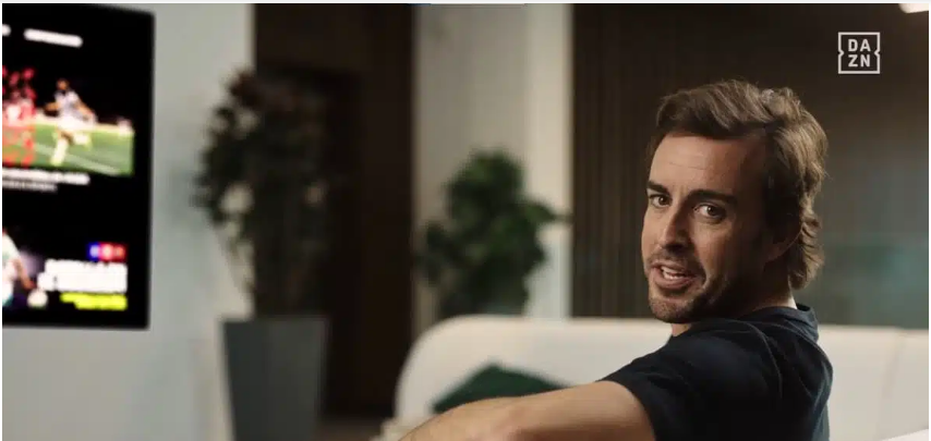 Campanha da DAZN traz Fernando Alonso para destacar o esporte na plataforma