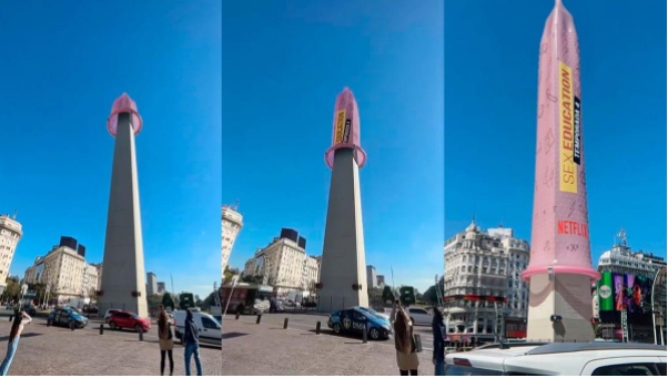Obelisco de Buenos Aires aparece com camisinha para ação da Netflix