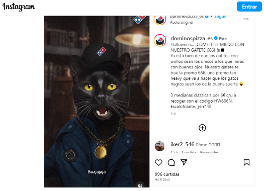 Domino's Pizza promove adoção de gatos em campanha de Halloween