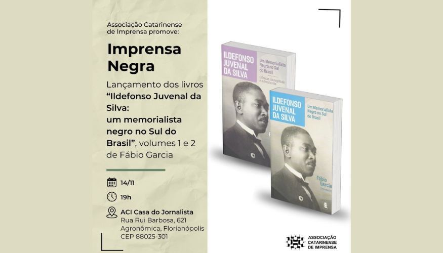 Lançamento de biografia do 1º catarinense negro a concluir o Ensino Superior marca o mês da consciência negra da ACI