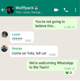 WhatsApp na Mercedes será a primeira vez da marca como patrocinadora esportiva