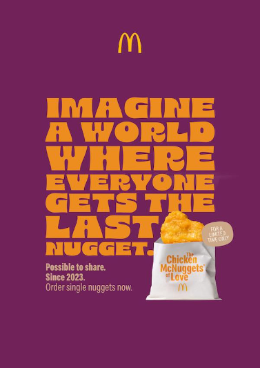 Campanha do nuggets, no Mc Donald's, venderá produto por unidade
