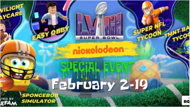 NFL no Roblox: Ativação traz o Bob Esponja para antes do Super Bowl 