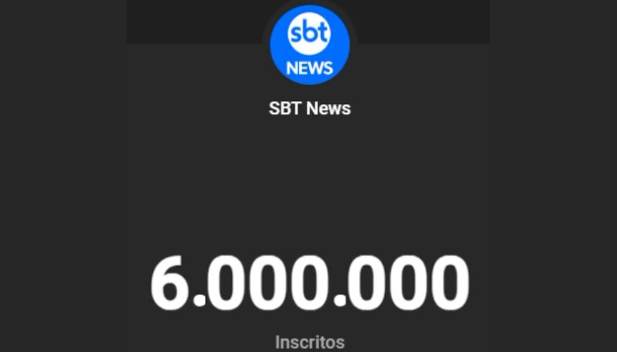 SBT News atinge 6 milhões de inscritos e 4 bilhões de visualizações