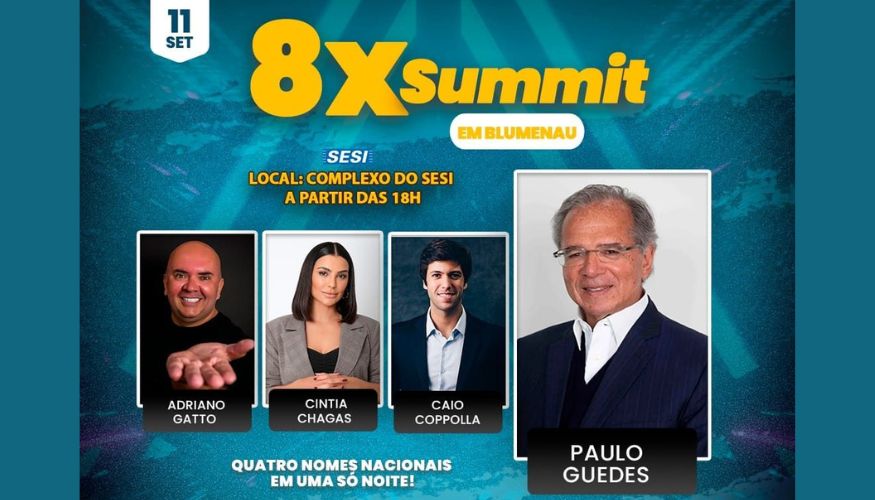 8XSummit 2024: palestra do ex-ministro Paulo Guedes, em Blumenau