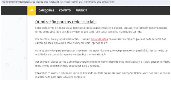 Texto âncora relevante ao portal