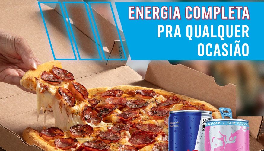 Domino’s e Red Bull lançam campanha para promover novos combos