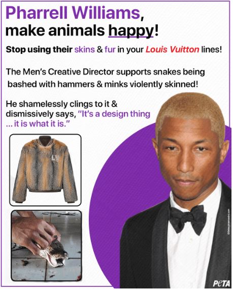 PETA usa paródia da música “Happy” para fazer denúncia contra Pharrell Williams PETA usa paródia da música “Happy” para fazer denúncia contra Pharrell Williams