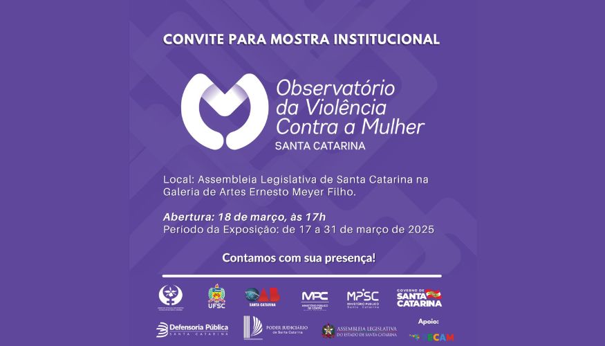 Alesc recebe exposição sobre violência contra mulheres em Santa Catarina