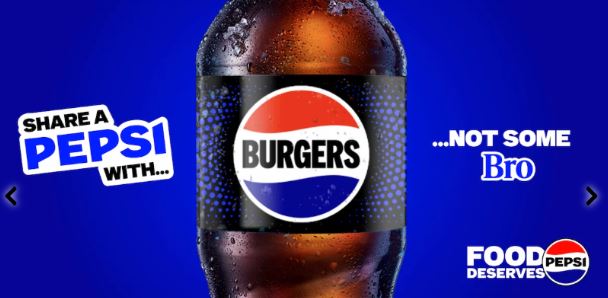 Como resposta à nova campanha da Coca-Cola, Pepsi traz nomes de comidas em suas embalagens Como resposta à nova campanha da Coca-Cola, Pepsi traz nomes de comidas em suas embalagens