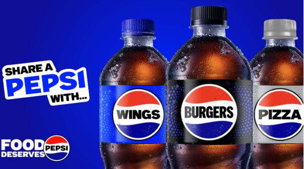 Como resposta à nova campanha da Coca-Cola, Pepsi traz nomes de comidas em suas embalagens Como resposta à nova campanha da Coca-Cola, Pepsi traz nomes de comidas em suas embalagens