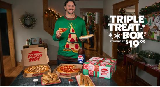Pizza Hut aposta em ação com Josh Allen, quarterback do Buffalo Bills, para promover combos natalinos Pizza Hut aposta em ação com Josh Allen, quarterback do Buffalo Bills, para promover combos natalinos