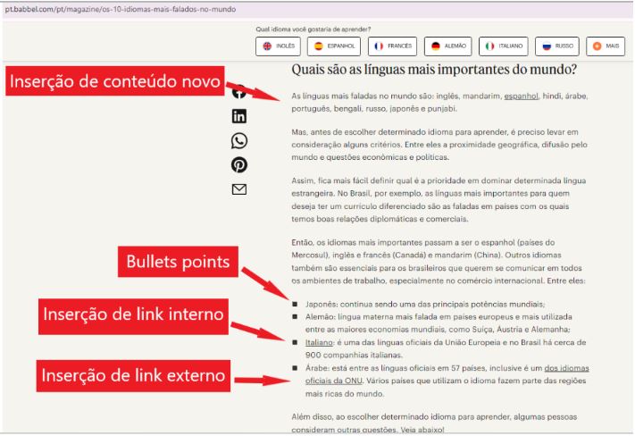 Decidir o que fazer com cada página