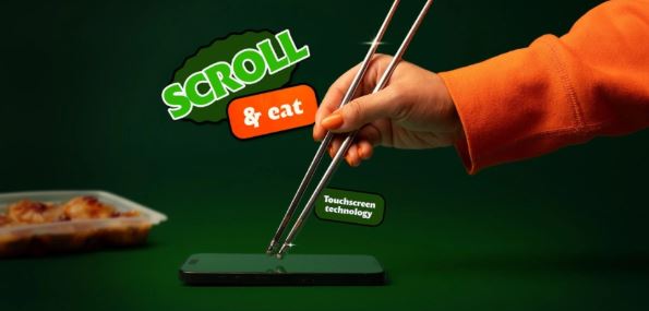 Hashis tecnológicos permitem comer e navegar no smartphone ao mesmo tempo Hashis tecnológicos permitem comer e navegar no smartphone ao mesmo tempo