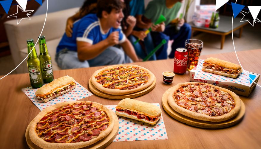 Domino’s entra no clima do futebol com novos sabores e campanha nacional