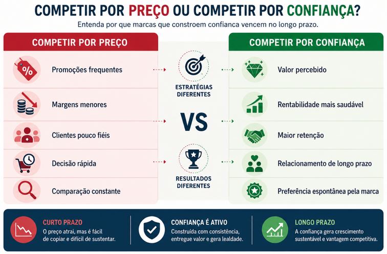 Comparativo: competir por preço ou competir por confiança?