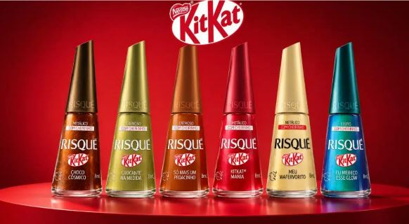 KitKat e Risqué unem chocolate e beleza em coleção de esmaltes KitKat e Risqué unem chocolate e beleza em coleção de esmaltes